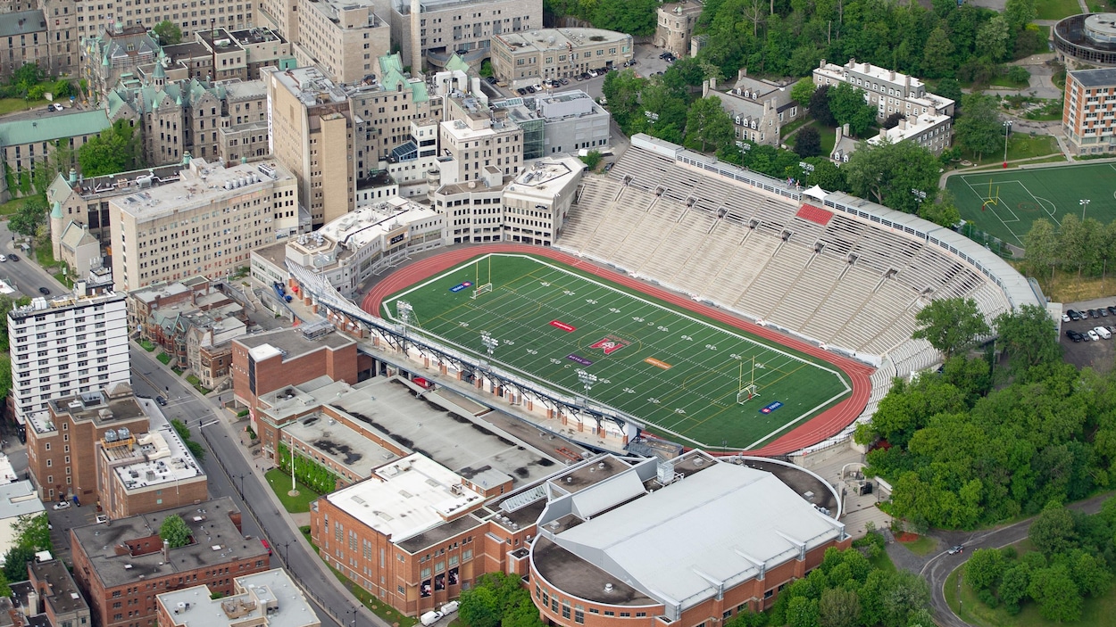 Vue aérienne du stade Percival-Molson