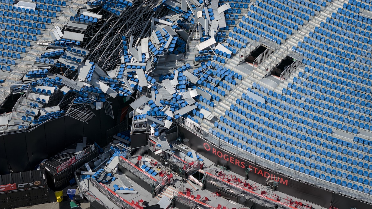 Stade Rogers à Toronto : des gradins détruits par la tempête