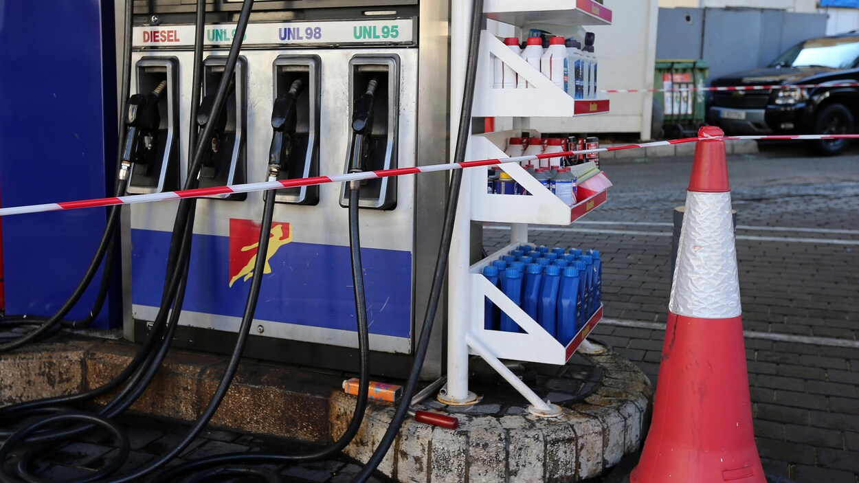 Station-service fermée au Liban.