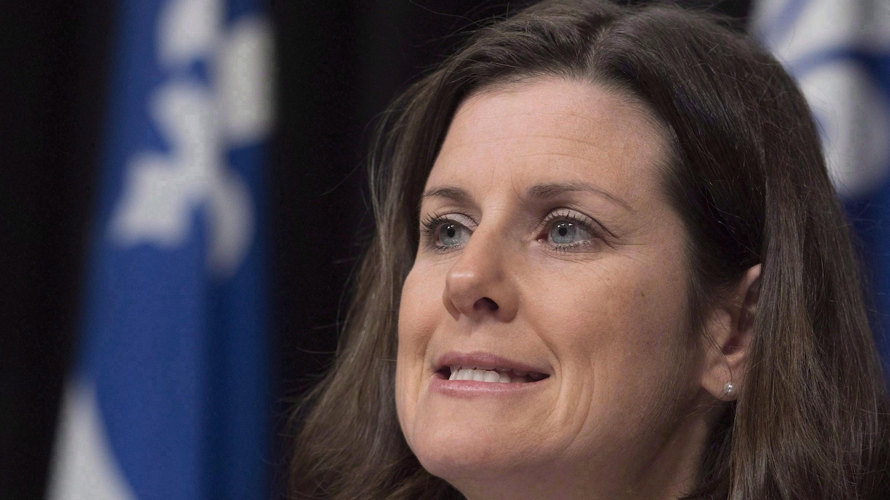 Stéphanie Vallée, ministre de la Justice, s'exprime en point de presse.