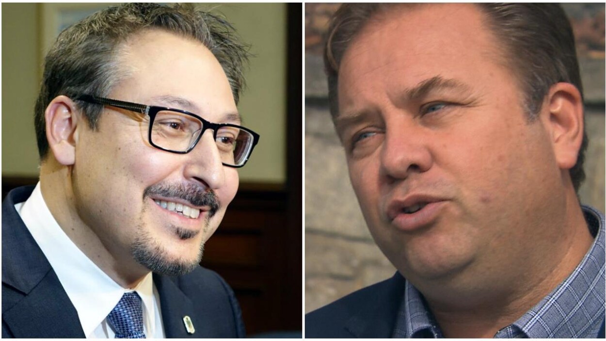 Steve Lussier et Jacques Demers en gros plan.