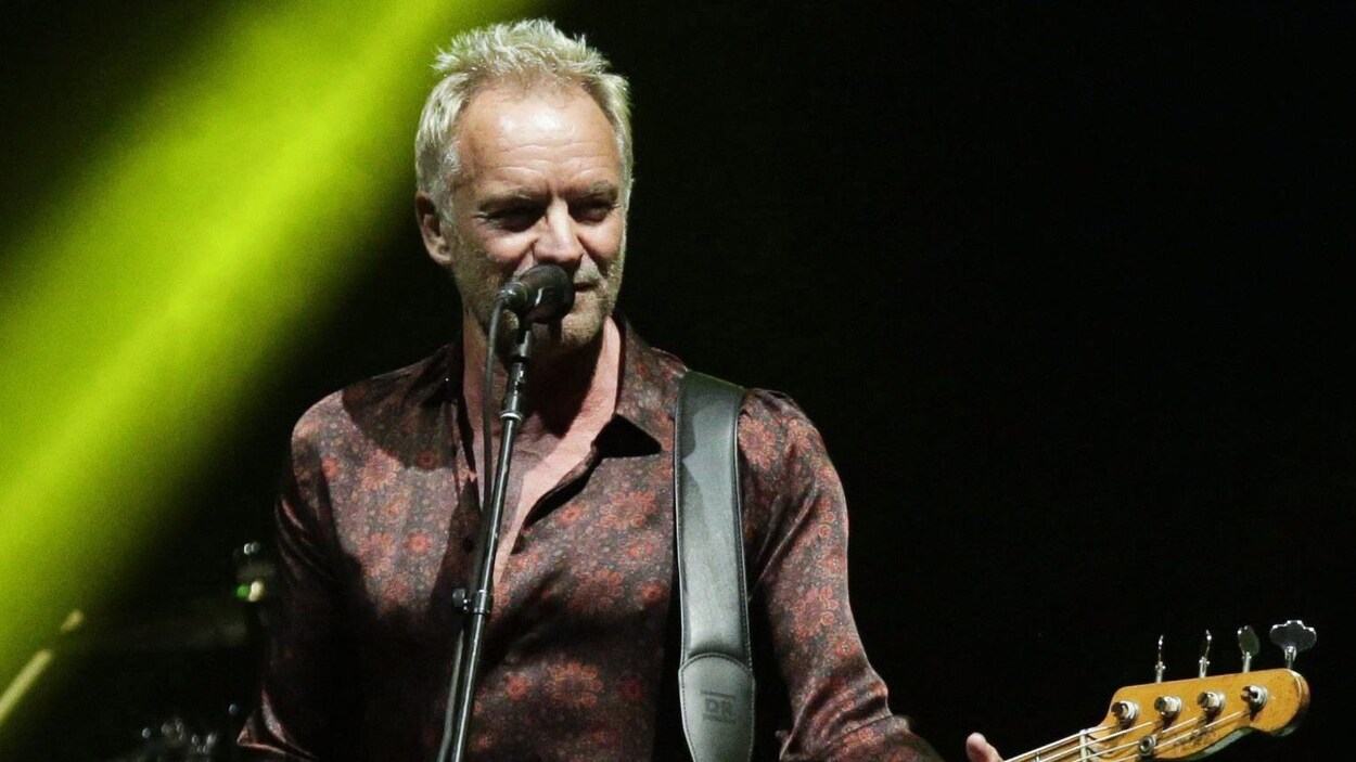 Sting à la guitare lors d'un concert