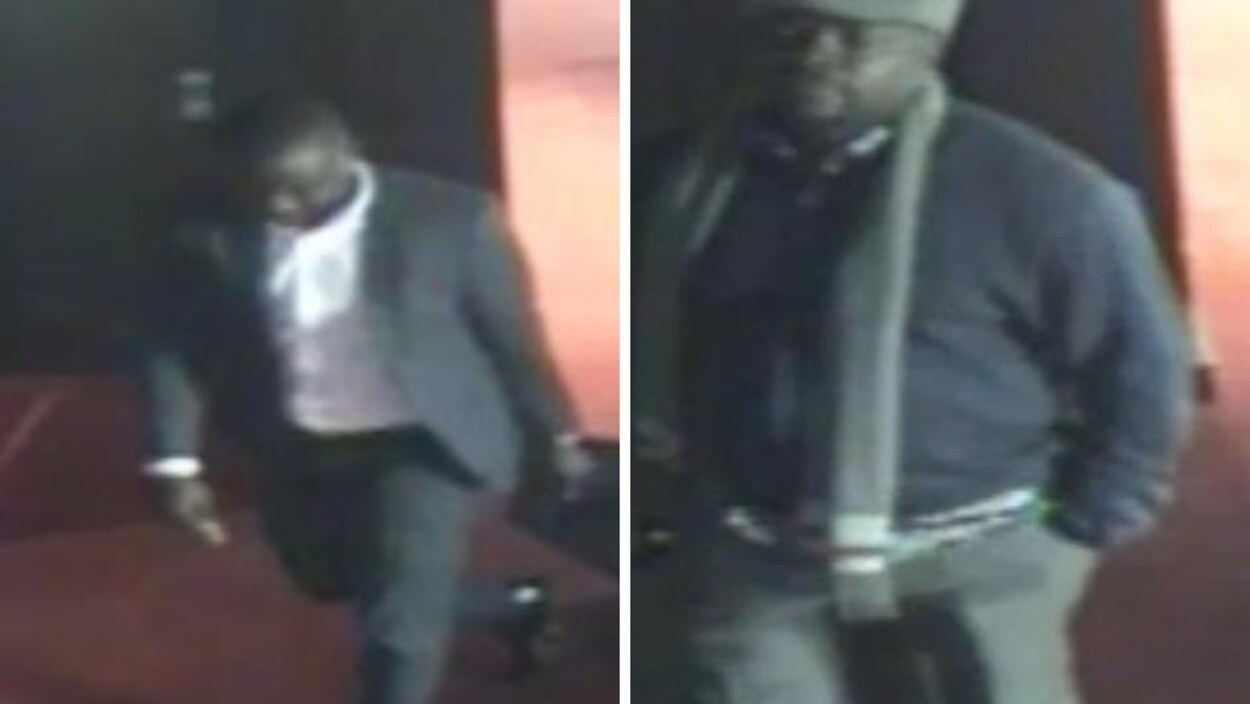 Images de caméra de surveillance des suspects qui sont recherchés. Images de caméra de surveillance des suspects qui sont recherchés.
