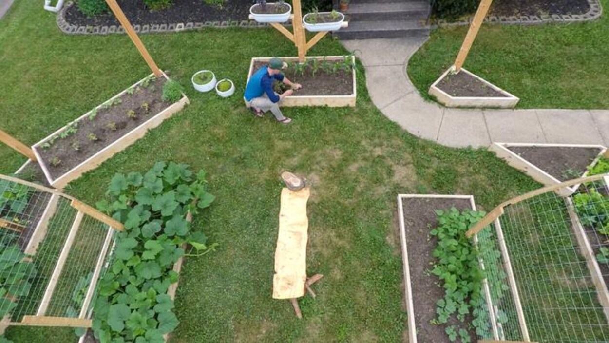 Un jardin vue de haut.