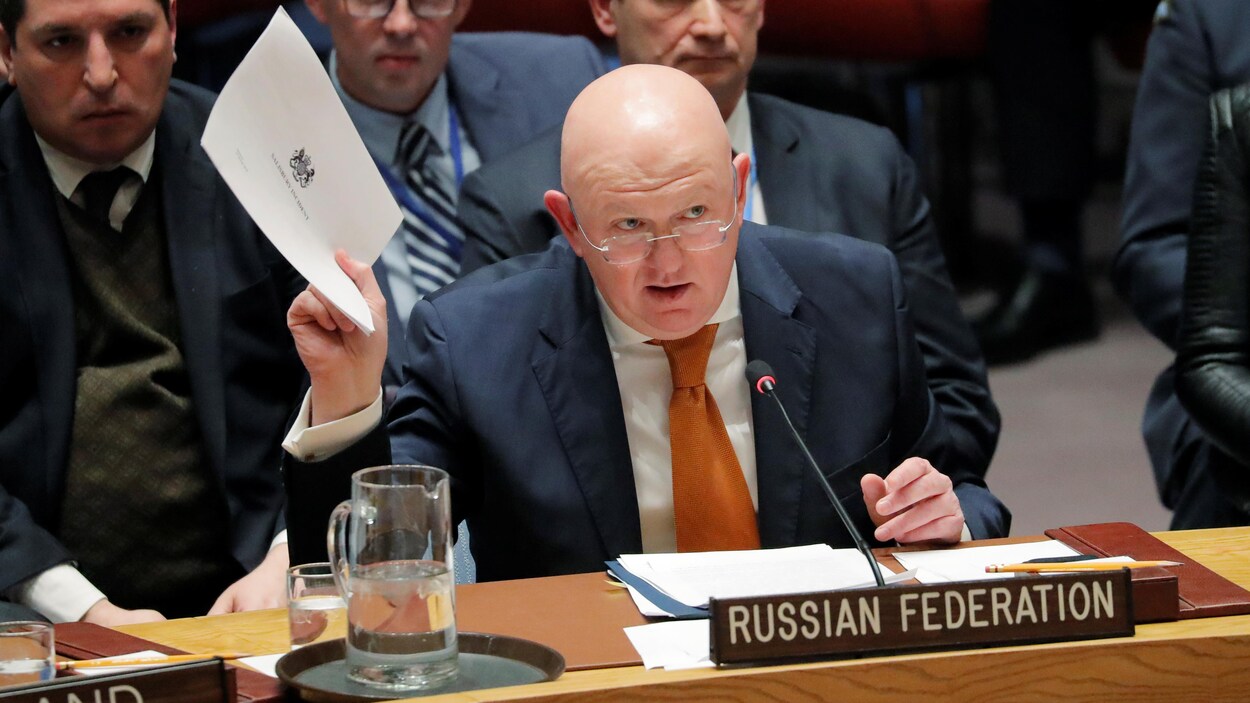 L'ambassadeur russe à l'ONU, Vasily Nebenzya. L'ambassadeur russe à l'ONU, Vasily Nebenzya.