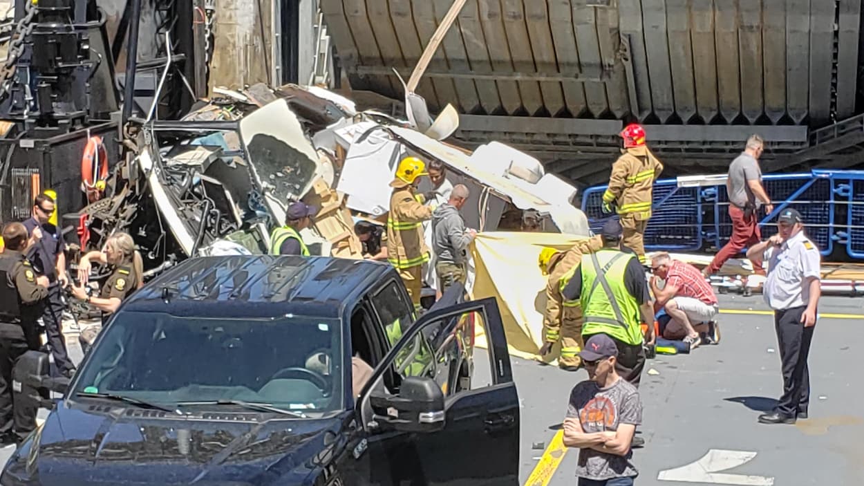 La scène d'accident sur le traversier.