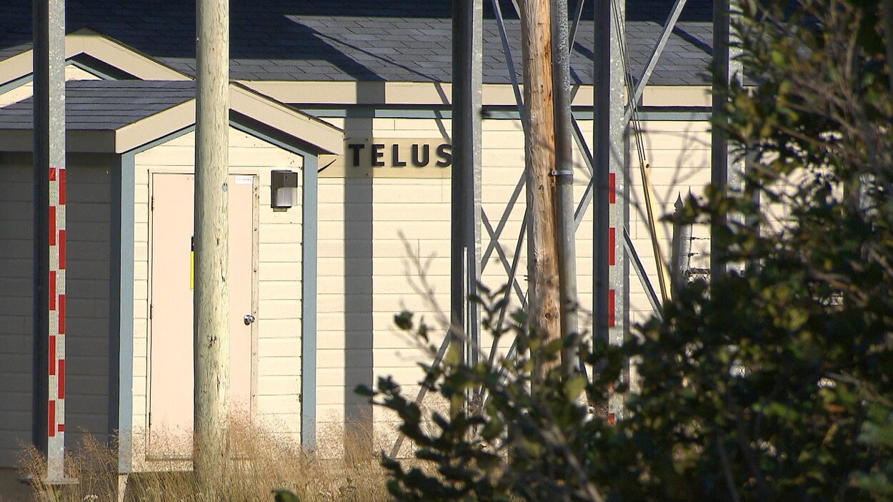 Un bâtiment où il est inscrit Telus sur la façade