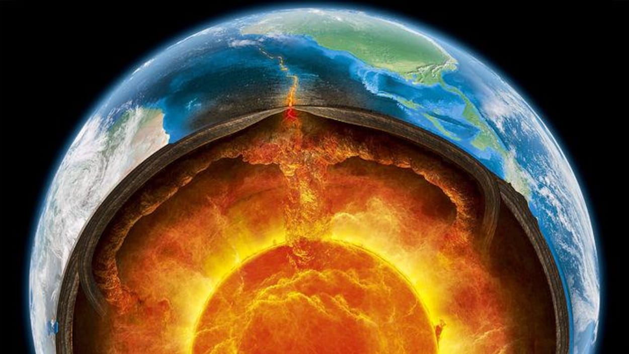 Représentation artistique de la composition de la Terre. Représentation artistique de la composition de la Terre.