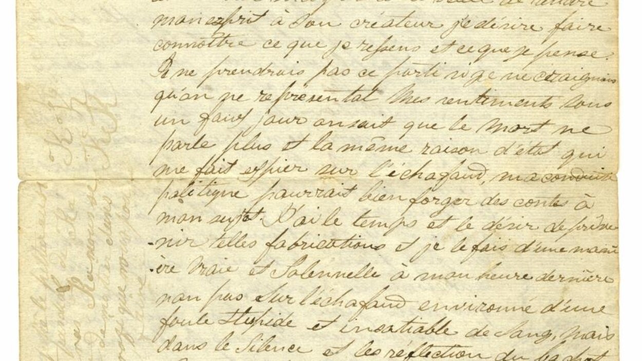 Première page du document retrouvé dans les archives du Séminaire de Rimouski