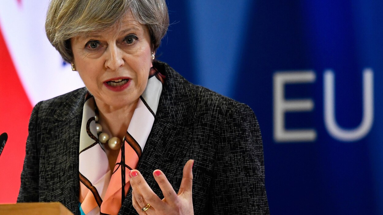 La première ministre britannique, Theresa May, lors d'un sommet européen à Bruxelles, le 9 mars 2017. La première ministre britannique, Theresa May, lors d'un sommet européen à Bruxelles, le 9 mars 2017.