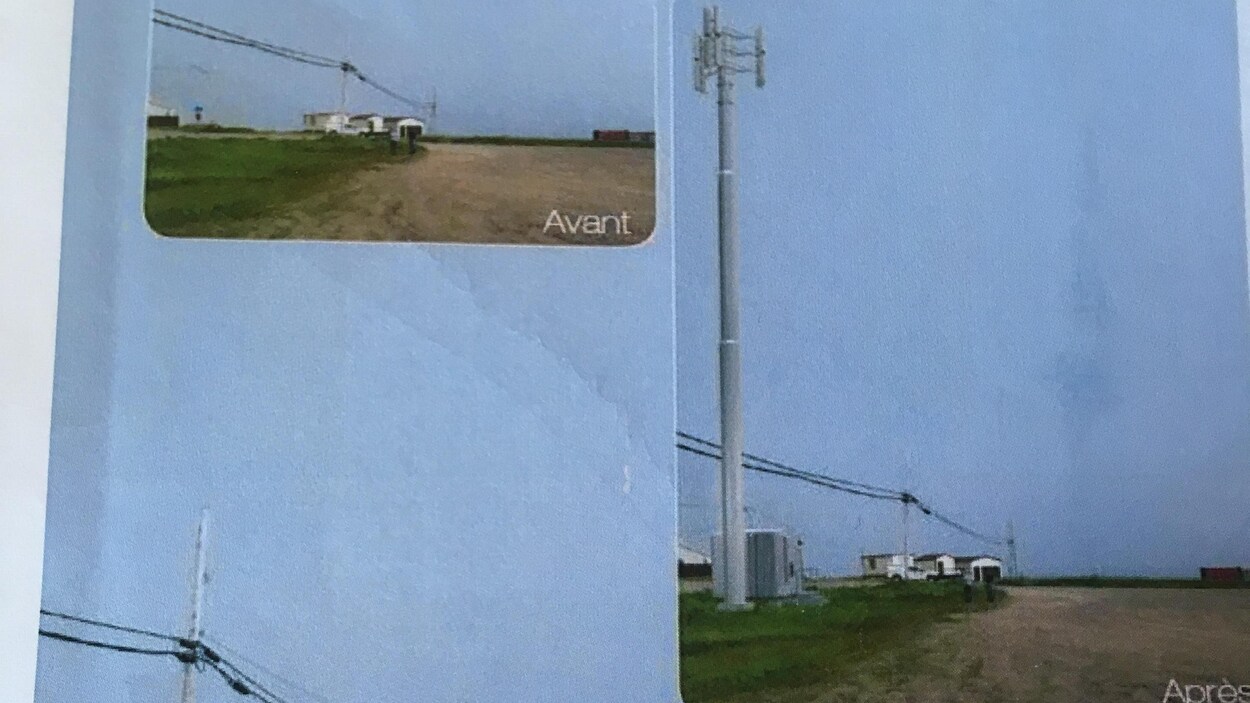Photo d'un document montrant une projection de la tour que Telus souhaite construire