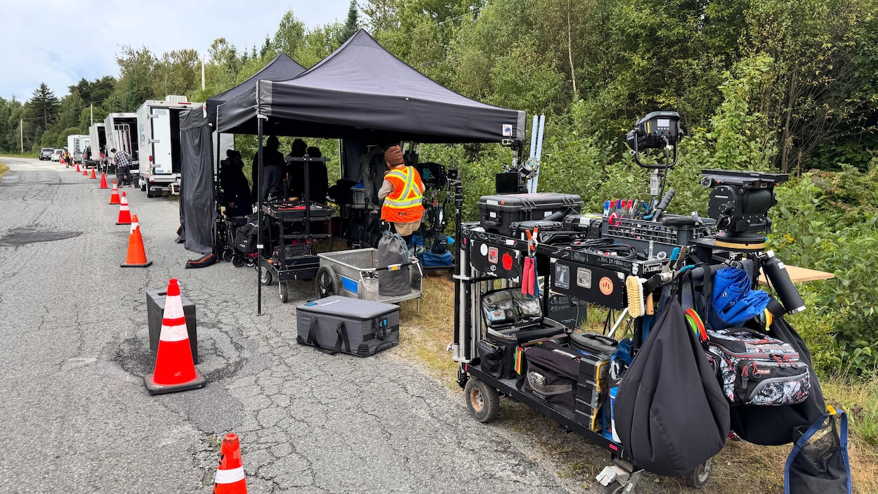 Pascale Bussières et François Arnaud en tournage en Estrie