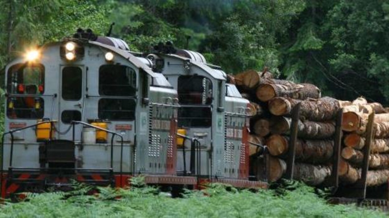 Un train de l'entreprise Western Forest Products.