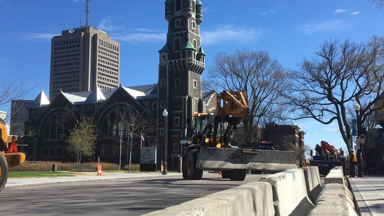 Le nouveau périmètre de sécurité autour de l'église Saint-Coeur-de-Marie.