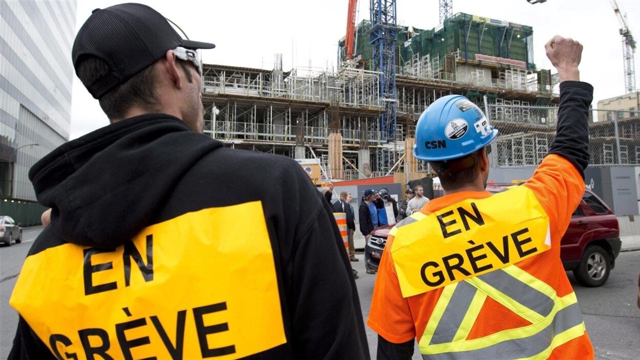 Travailleurs de la construction en grève (Archives) Travailleurs de la construction en grève (Archives)