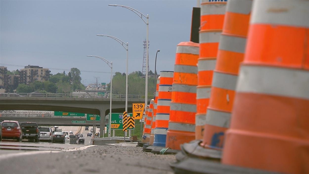 Travaux routiers sur l'autoroute 40, dans la région de Québec