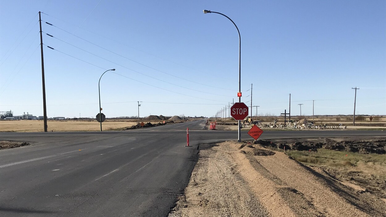Des travaux sur une route.
