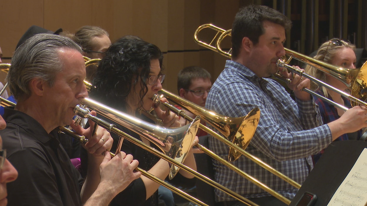 Trombonistes en répétition avec l'OSE Trombonistes en répétition avec l'OSE