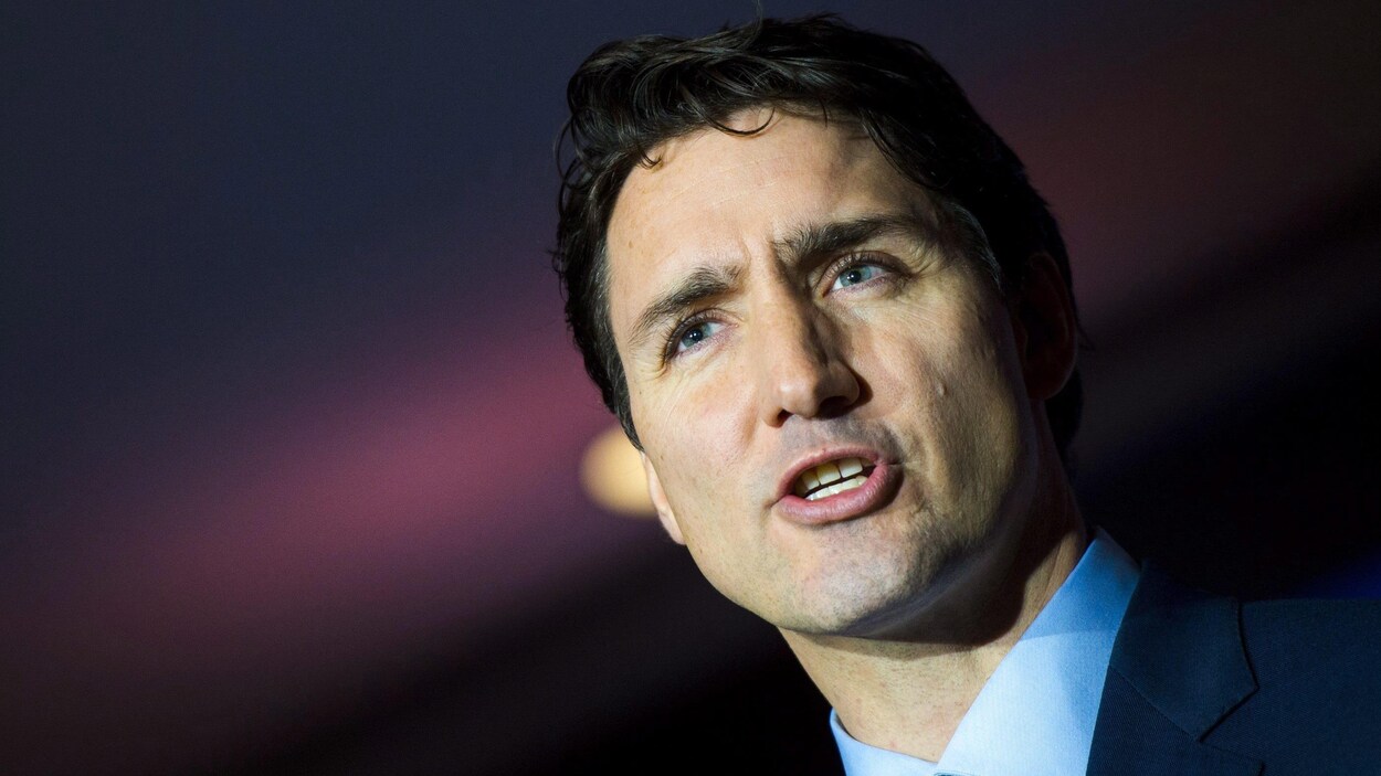 Le premier ministre canadien Justin Trudeau lors d'une conférence de presse à Guangzhou, en Chine, le 7 décembre 2017 Le premier ministre canadien Justin Trudeau lors d'une conférence de presse à Guangzhou, en Chine, le 7 décembre 2017