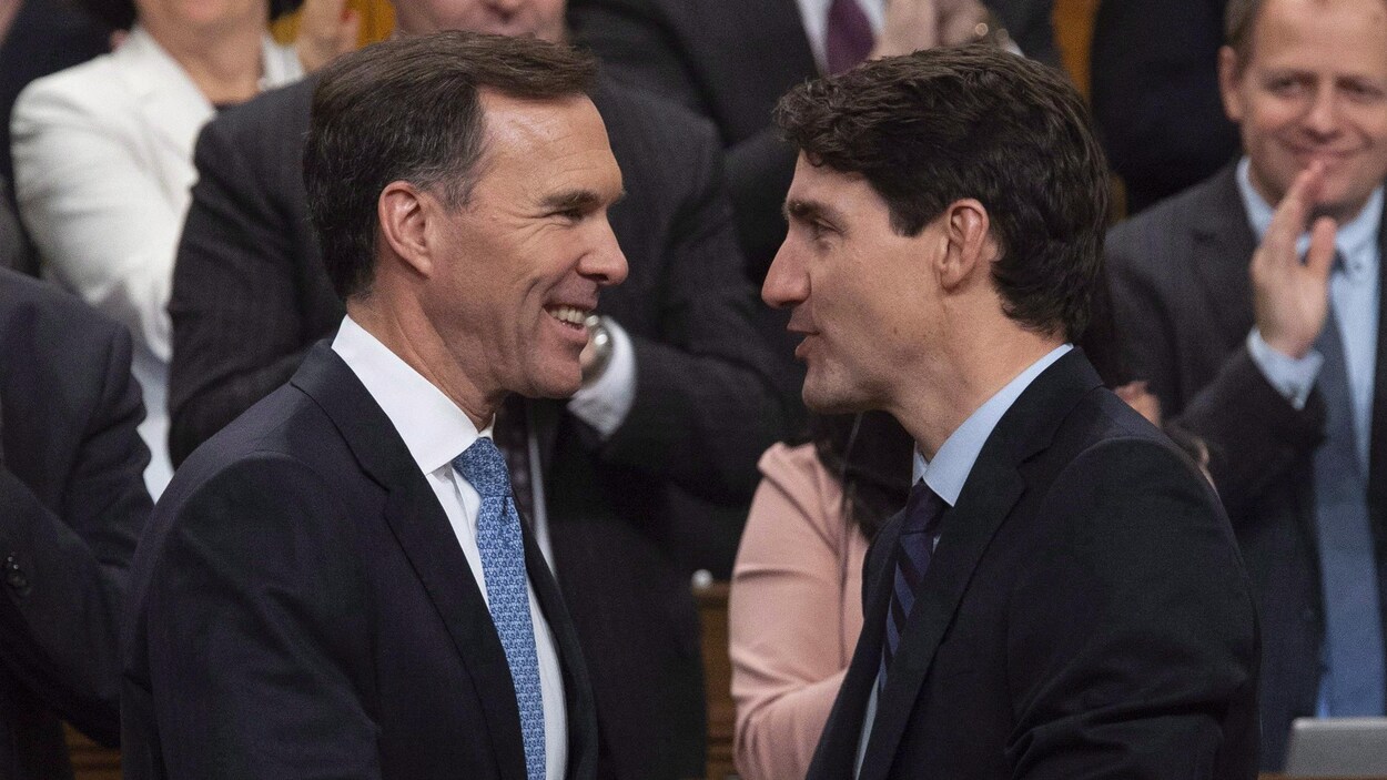 Le ministres des Finances Bill Morneau en compagnie de son patron, le premier ministre Justin Trudeau.