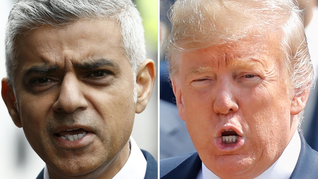 Sadiq Khan, maire de Londres, et Donald Trump, président des États-Unis