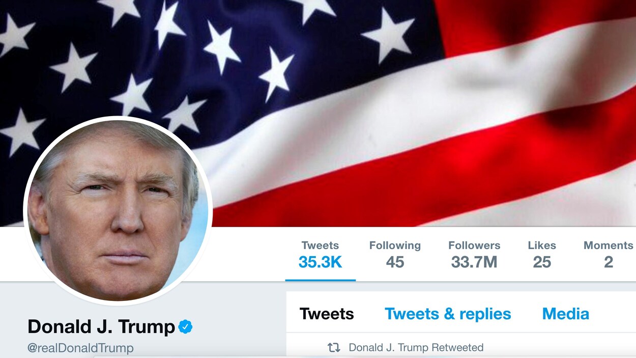 Le compte Twitter de Donald Trump.