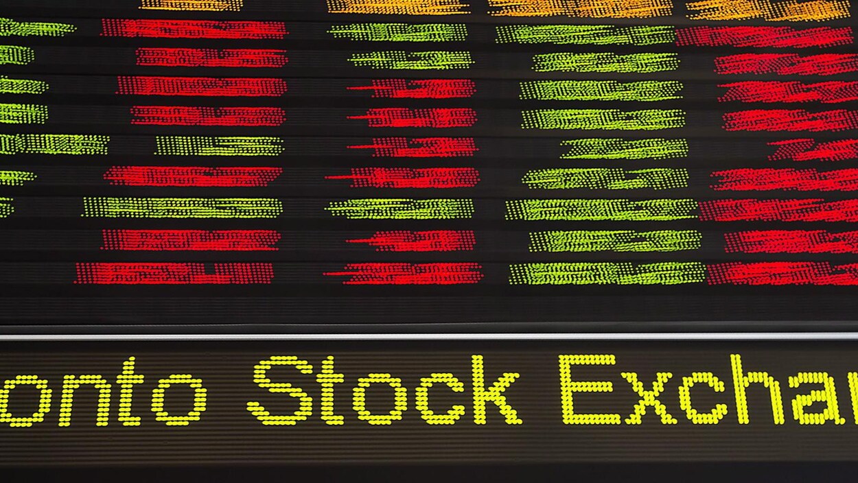 Le téléscripteur numérique à la Bourse de Toronto.