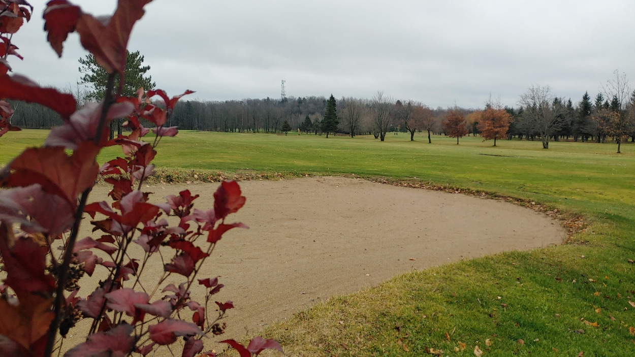 Un terrain de golf en automne.