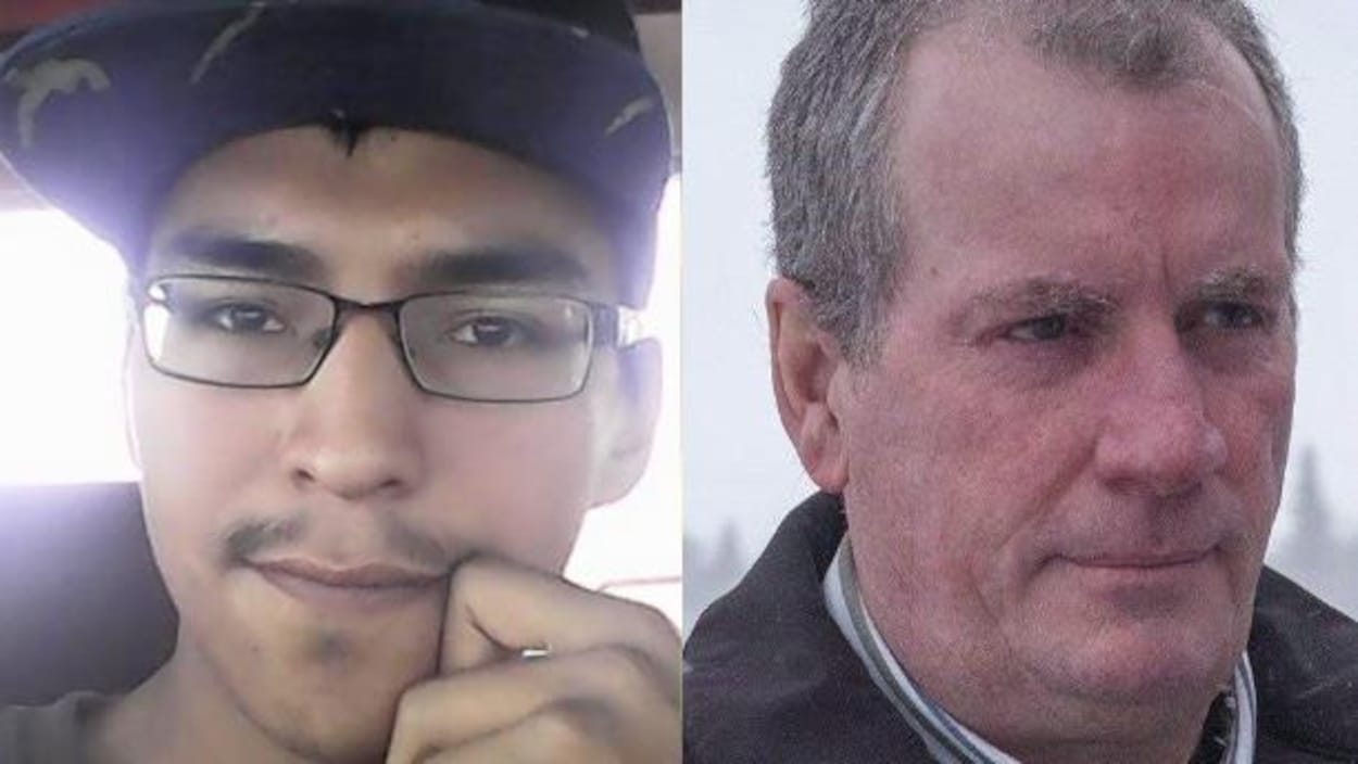 Colten Boushie (gauche) a été tué d'une balle à la tête en août 2016. Gerald Stanley (droite) a été acquitté de meurtre au second degré. Colten Boushie (gauche) a été tué d'une balle à la tête en août 2016. Gerald Stanley (droite) a été acquitté de meurtre au second degré.