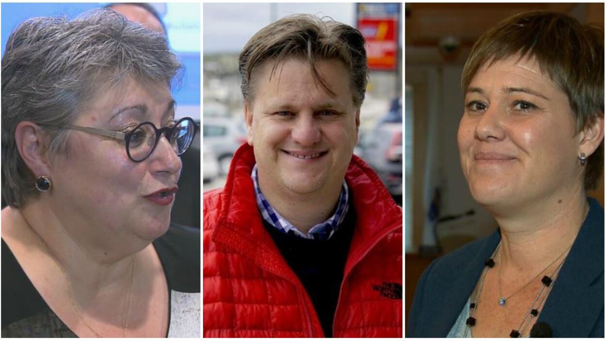 La mairesse de Rivière-du-Loup, Sylvie Vignet (à gauche), le maire de Baie-Comeau, Yves Montigny (au centre) et la mairesse de Percé, Cathy Poirier (à droite). La mairesse de Rivière-du-Loup, Sylvie Vignet (à gauche), le maire de Baie-Comeau, Yves Montigny (au centre) et la mairesse de Percé, Cathy Poirier (à droite).