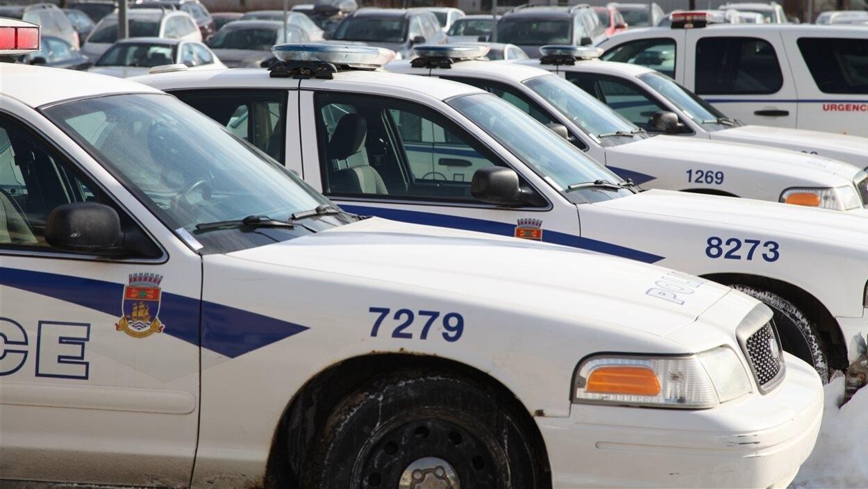 Des voitures du Service de police de la Ville de Québec.