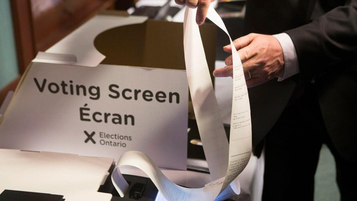 Une machine pour voter.