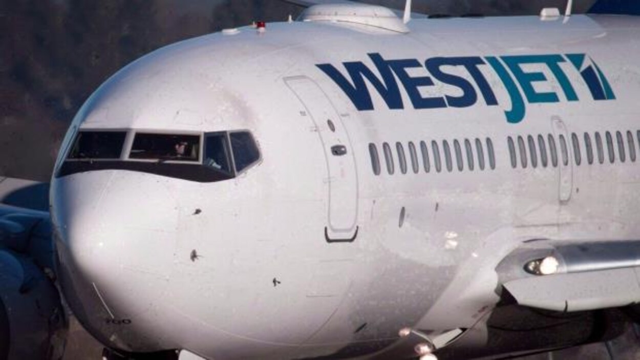 La silhouette d'un pilote vue de l'extérieur d'un appareil de Westjet. La silhouette d'un pilote vue de l'extérieur d'un appareil de Westjet.