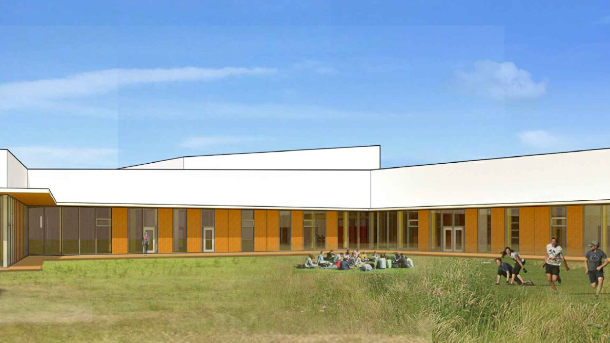 dessin de l'extérieur de la nouvelle école