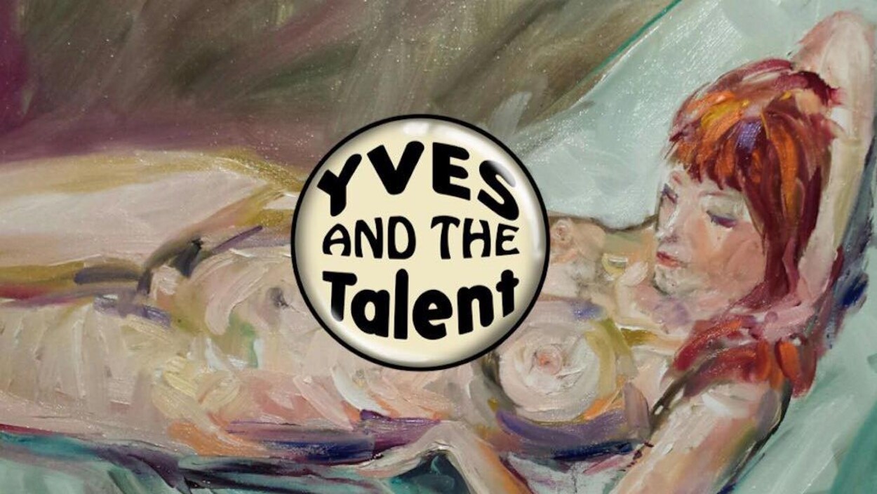 Peinture d'une femme nue avec le logo de la formation musicale Yves and the Talent.