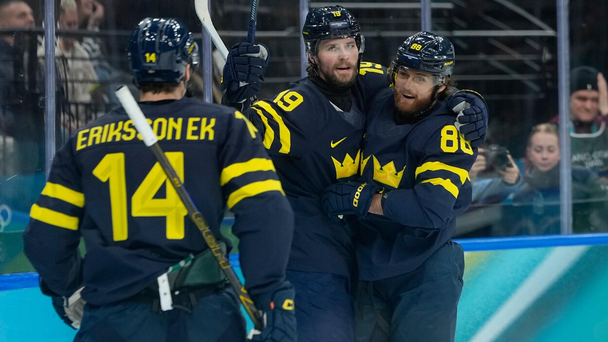 Victoire de la Suède sur la Lettonie en hockey masculin