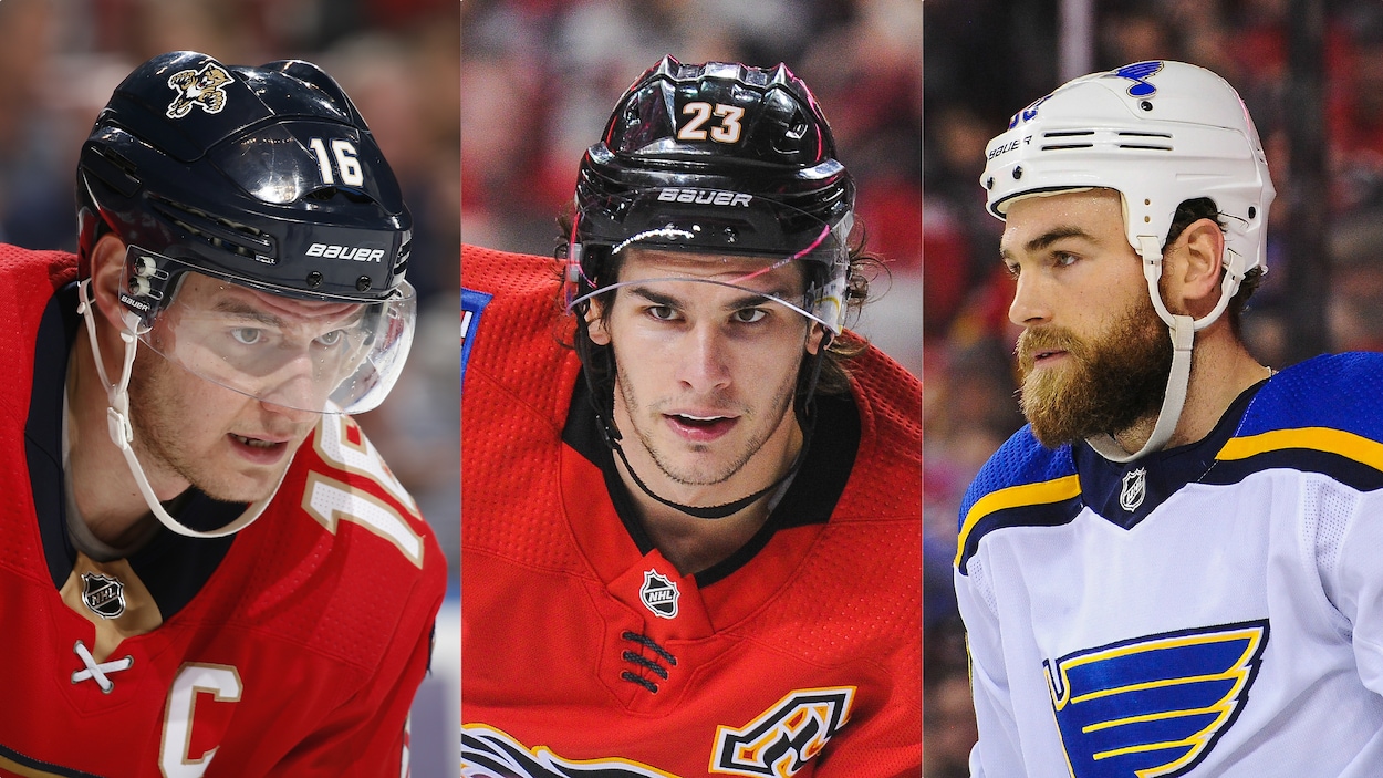 Aleksander Barkov, Ryan O'Reilly et Sean Monahan