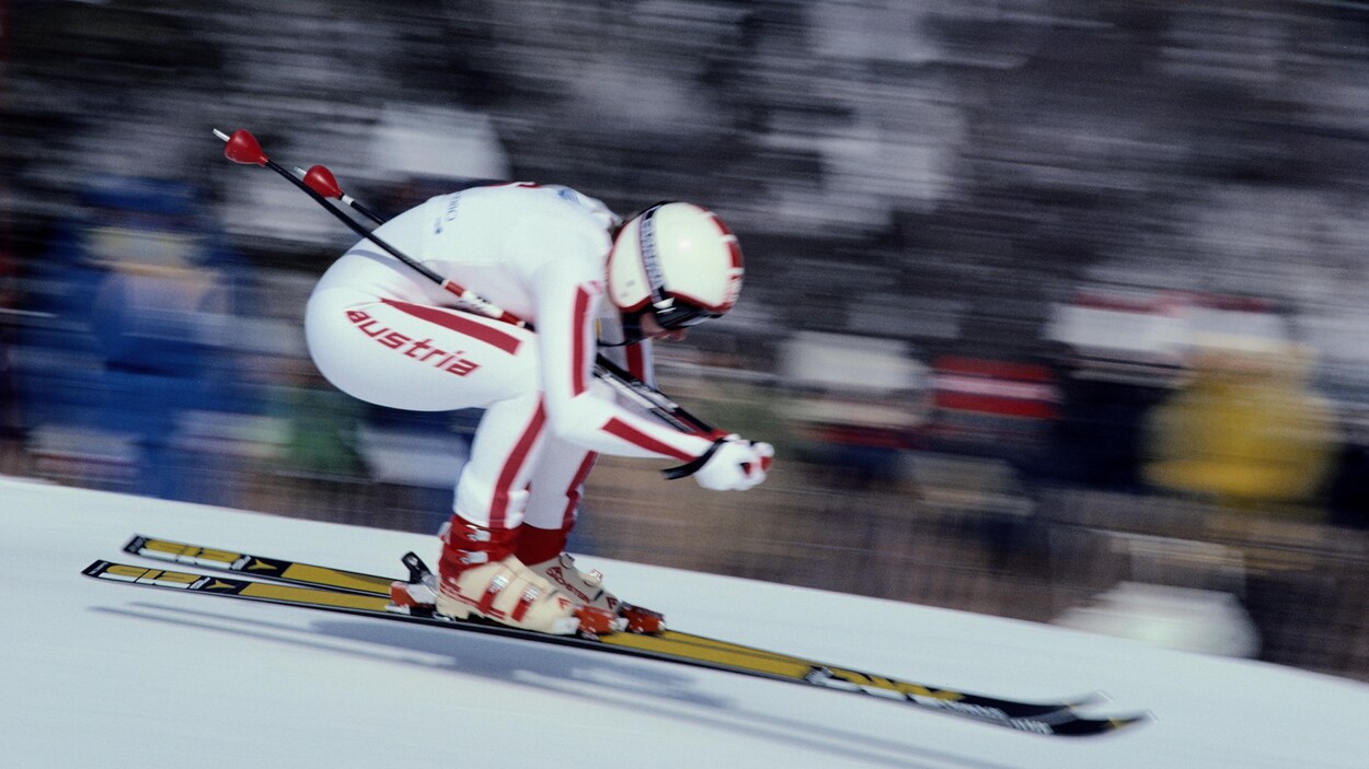 Annemarie Moser-Pröll à Lake Placid dans l'État de New York, en 1979. Annemarie Moser-Pröll à Lake Placid dans l'État de New York, en 1979.
