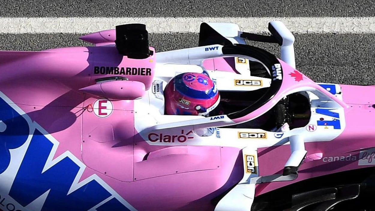 Il sort des puits du circuit de Barcelone.