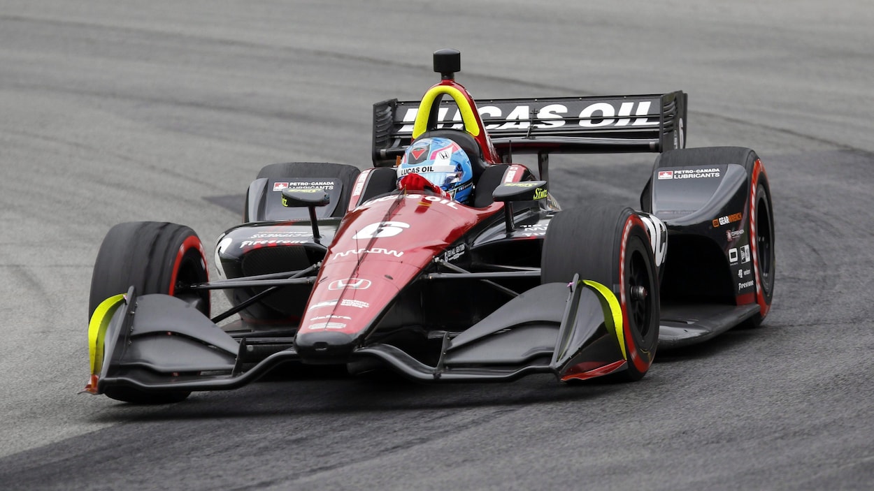 Le pilote canadien Robert Wickens en action à Lexington en Ohio