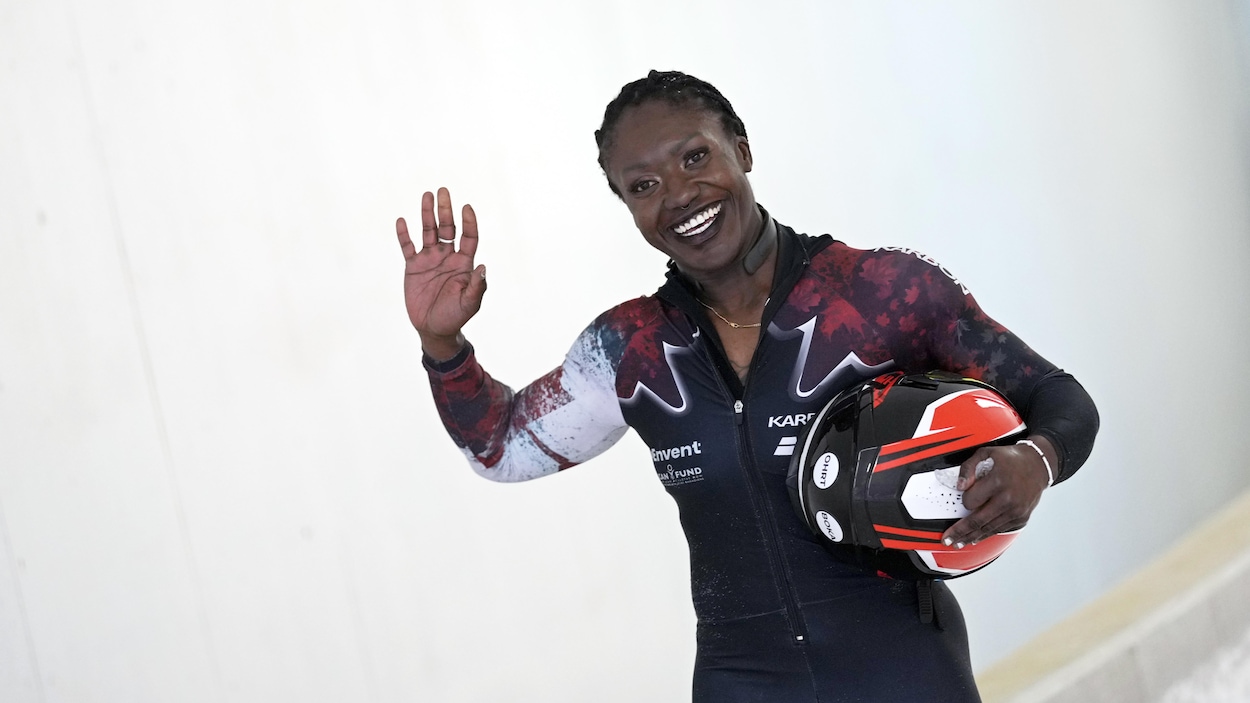 Cynthia Appiah sur le podium à Lillehammer
