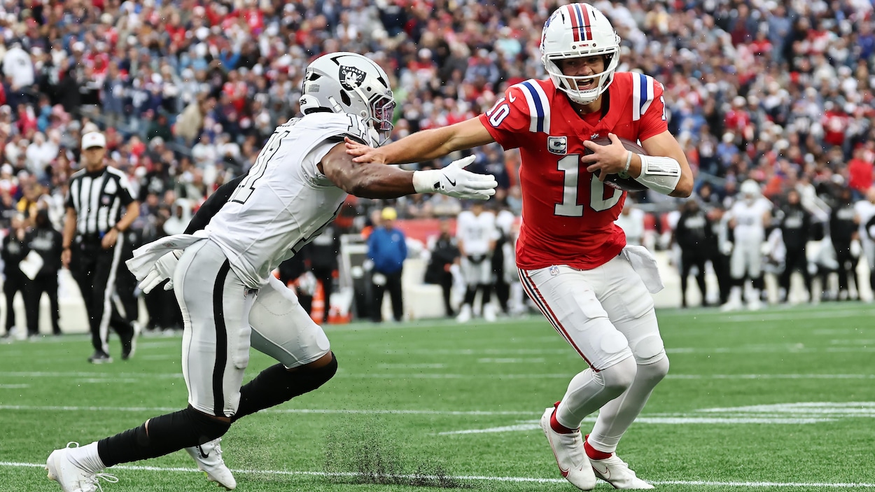 Drake Maye et les Patriots écrasent les Raiders