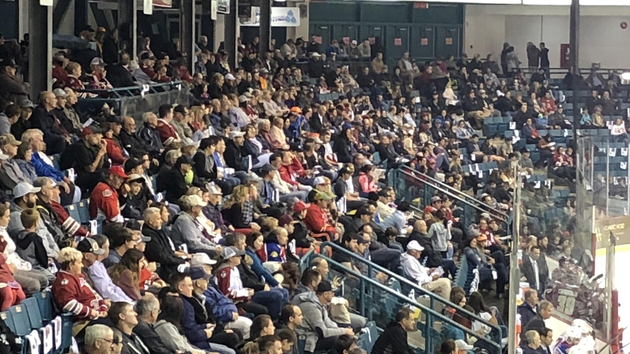Les spectateurs sont assis au Centre KC Irving de Bathurst