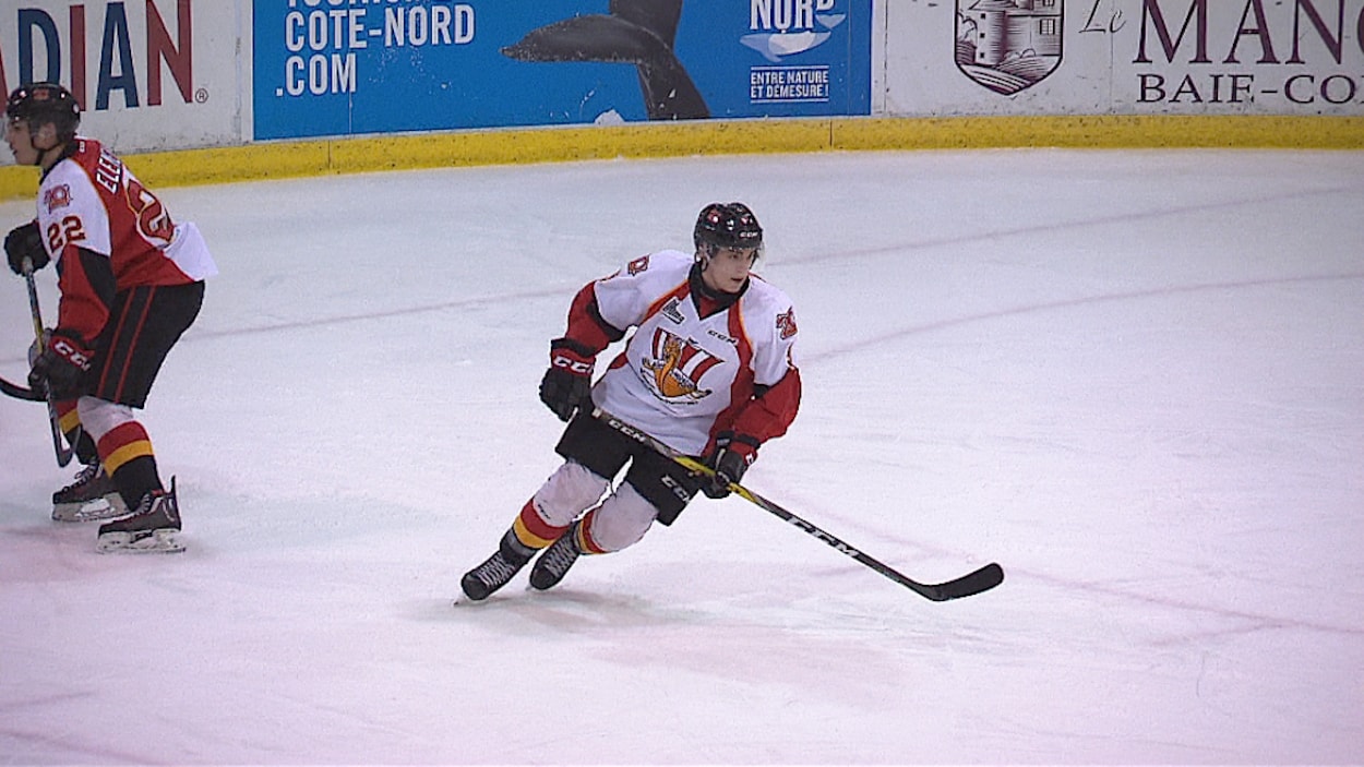 L'attaquant du Drakkar de Baie-Comeau, Gabriel Fortier L'attaquant du Drakkar de Baie-Comeau, Gabriel Fortier