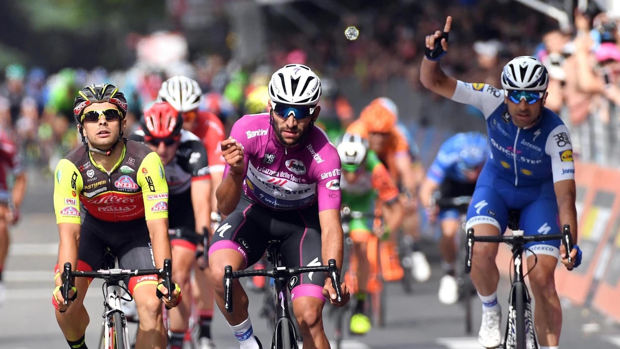 Fernando Gaviria à l'arrivée de la 12e étape du Giro