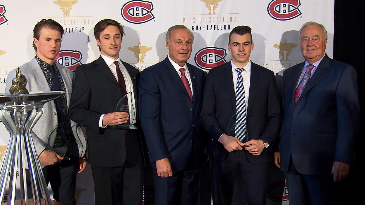 Alexandre Alain, Carl Neill, Guy Lafleur, William Lemay et Jocelyn Proteau
