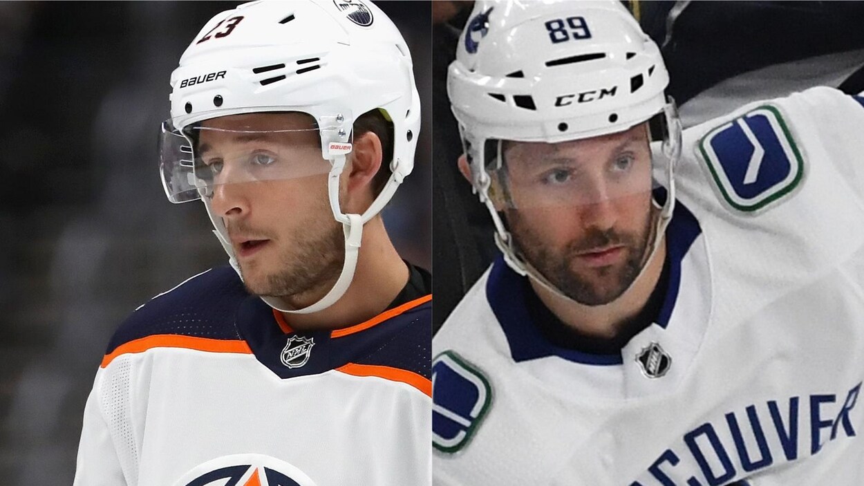 Ryan Spooner (à gauche) et Sam Gagner