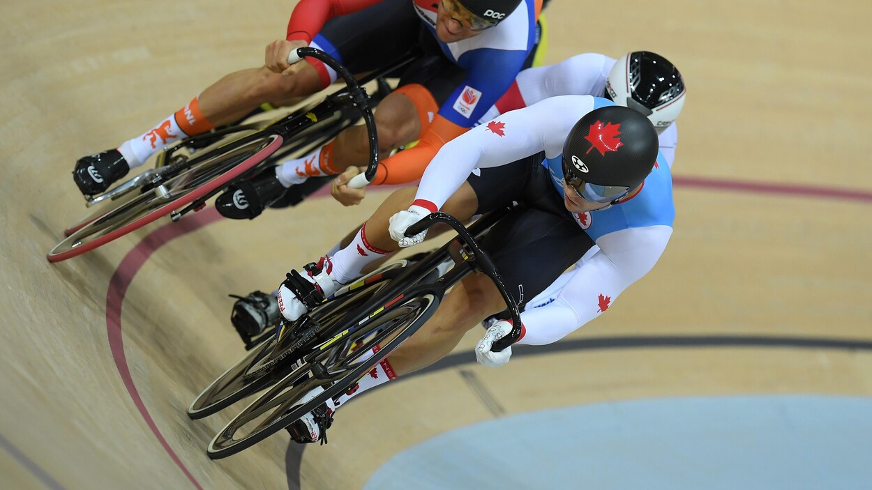 Hugo Barrette en action au keirin