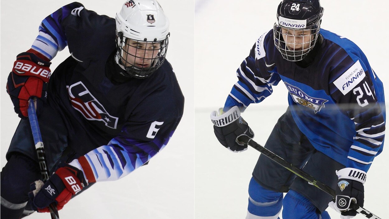 Jack Hughes (à gauche) et Kaapo Kakko (à droite)