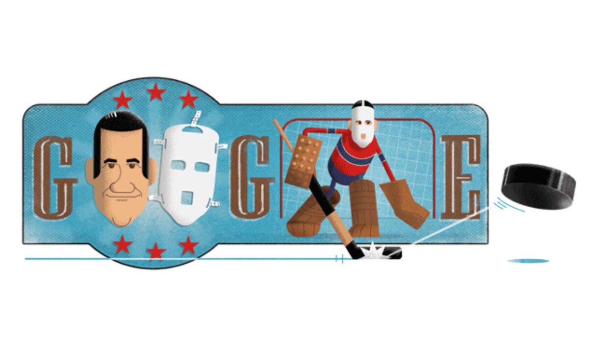 Le doodle de Google du 12 février 2019 en l'honneur de Jacques Plante